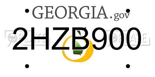 2HZB900 Georgia License Plate