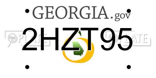 2HZT95 Georgia License Plate