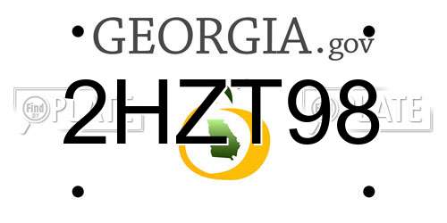 2HZT98 Georgia License Plate