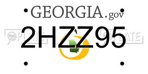 2HZZ95 Georgia License Plate