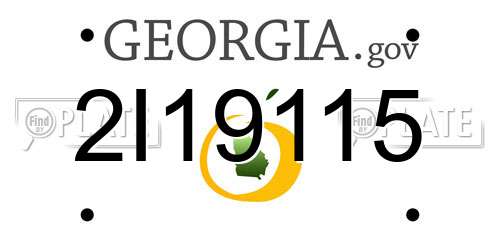 2I19115 Georgia License Plate