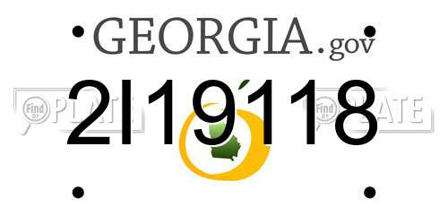 2I19118 Georgia License Plate