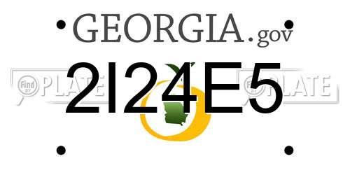 2I24E5 Georgia License Plate