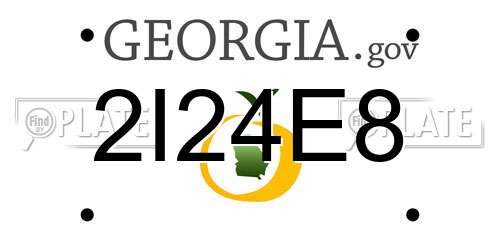 2I24E8 Georgia License Plate