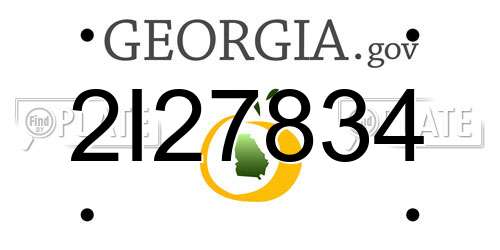 2I27834 Georgia License Plate