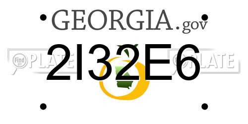 2I32E6 Georgia License Plate