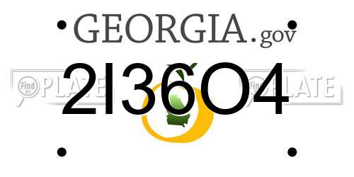 2I36O4 Georgia License Plate