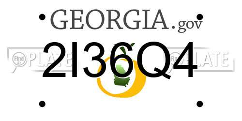 2I36Q4 Georgia License Plate