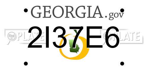 2I37E6 Georgia License Plate