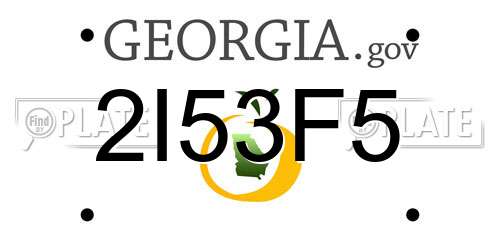 2I53F5 Georgia License Plate