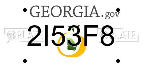 2I53F8 Georgia License Plate