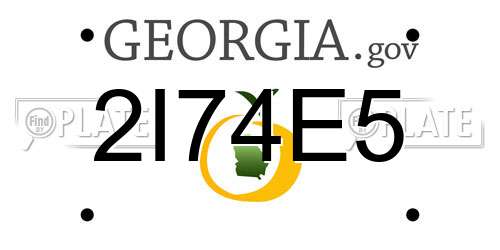 2I74E5 Georgia License Plate