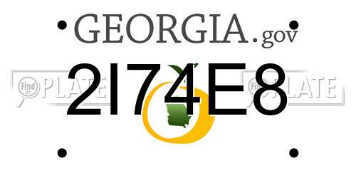 2I74E8 Georgia License Plate