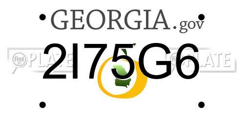 2I75G6 Georgia License Plate