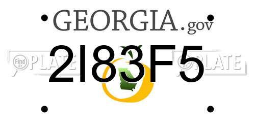 2I83F5 Georgia License Plate