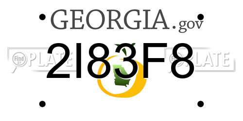 2I83F8 Georgia License Plate