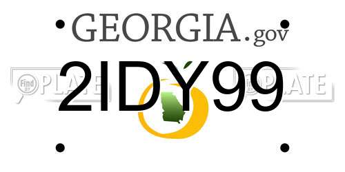 2IDY99 Georgia License Plate