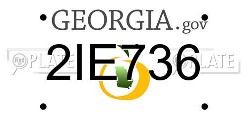 2IE736 Georgia License Plate