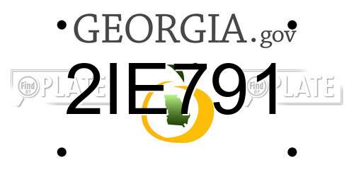 2IE791 Georgia License Plate