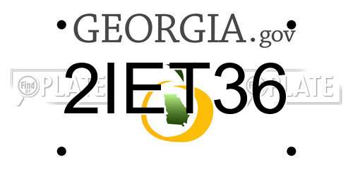 2IET36 Georgia License Plate