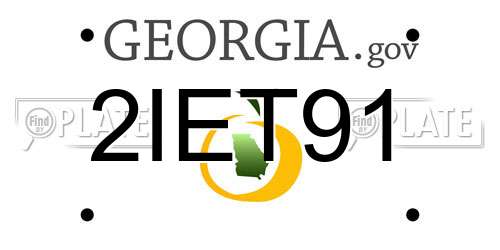 2IET91 Georgia License Plate