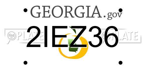 2IEZ36 Georgia License Plate