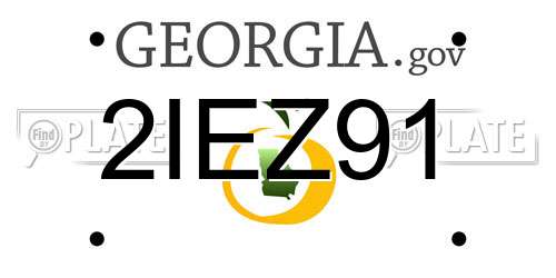 2IEZ91 Georgia License Plate