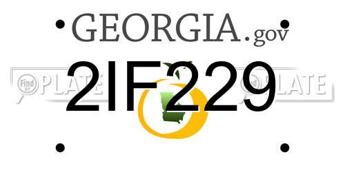 2IF229 Georgia License Plate