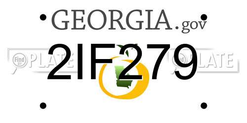 2IF279 Georgia License Plate