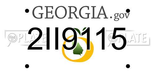 2II9115 Georgia License Plate