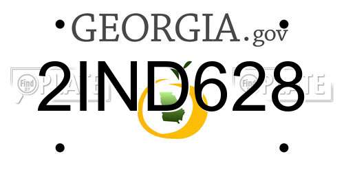 2IND628 Georgia License Plate