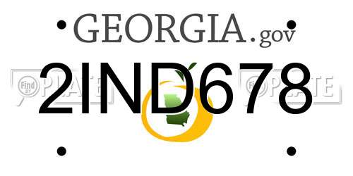 2IND678 Georgia License Plate