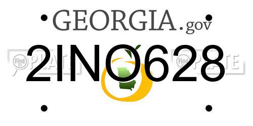 2INO628 Georgia License Plate