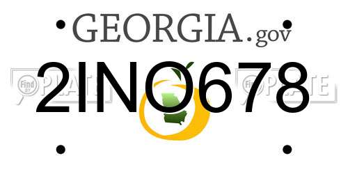 2INO678 Georgia License Plate