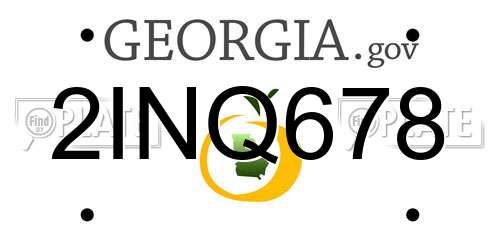 2INQ678 Georgia License Plate