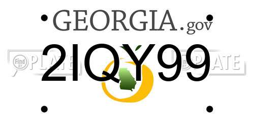 2IQY99 Georgia License Plate