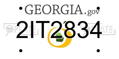 2IT2834 Georgia License Plate