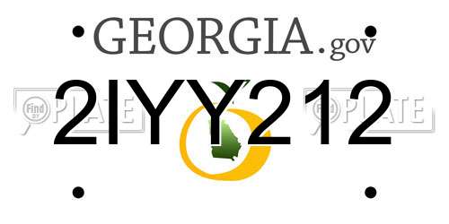 2IYY212 Georgia License Plate