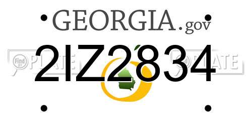 2IZ2834 Georgia License Plate