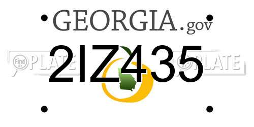 2IZ435 Georgia License Plate