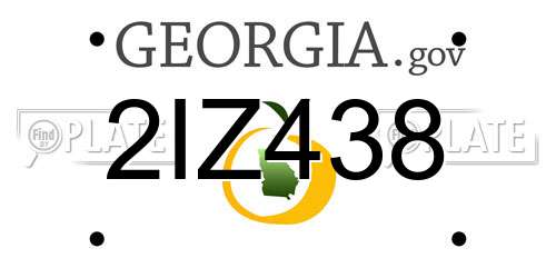 2IZ438 Georgia License Plate