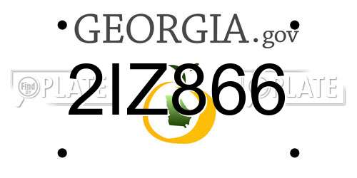2IZ866 Georgia License Plate