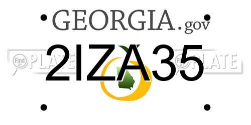 2IZA35 Georgia License Plate