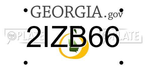 2IZB66 Georgia License Plate