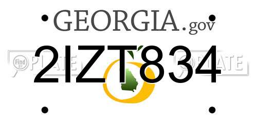 2IZT834 Georgia License Plate