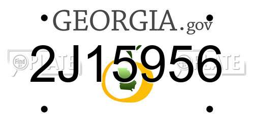 2J15956 Georgia License Plate