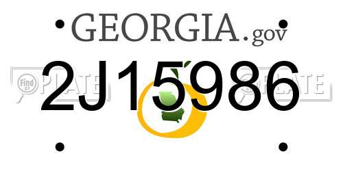 2J15986 Georgia License Plate