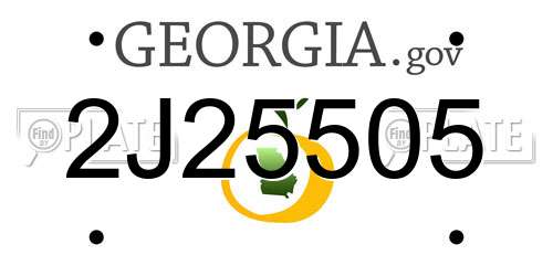 2J25505 Georgia License Plate