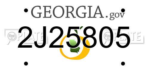 2J25805 Georgia License Plate