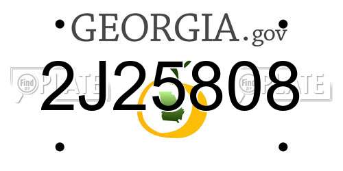 2J25808 Georgia License Plate